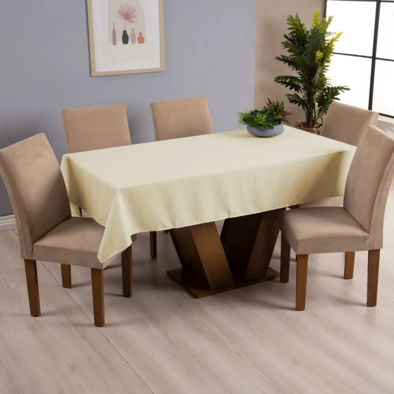 Toalha de Mesa Basic Natal 8 Lugares Tecido Oxford Palha - Home Fernandes - Ar E Ventilação
