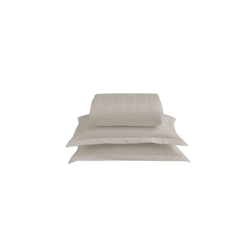 Kit Cobre Leito Matelado Dupla Face Soft Queen 100% Poliéster Microfibra com Porta Travesseiros Bege