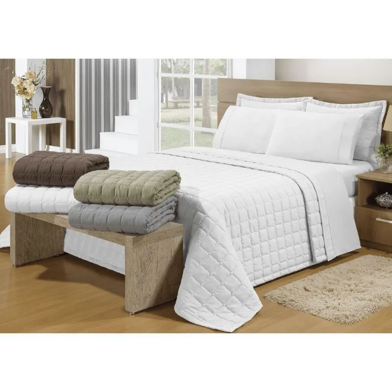 Cobre Leito King Soft Branco Valle Enxovais 2 Peças