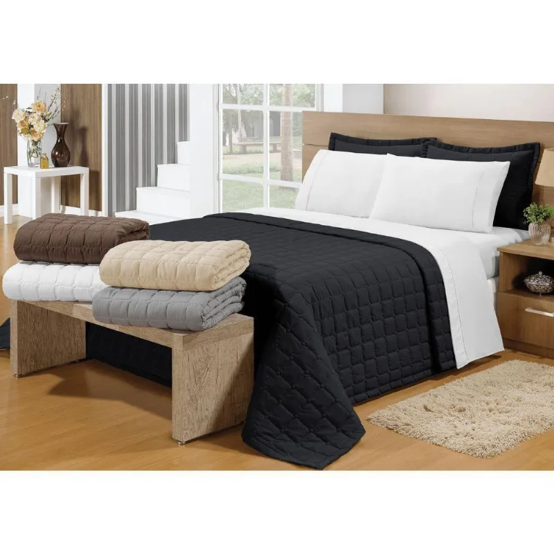 Cobre Leito King Soft Preto Valle Enxovais 2 Peças
