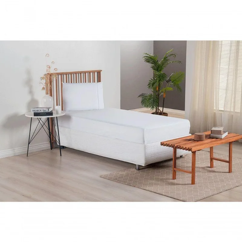 Jogo De Lençol Versatile Ponto Palito Simples 2 Peças Solteiro Micropercal Branco