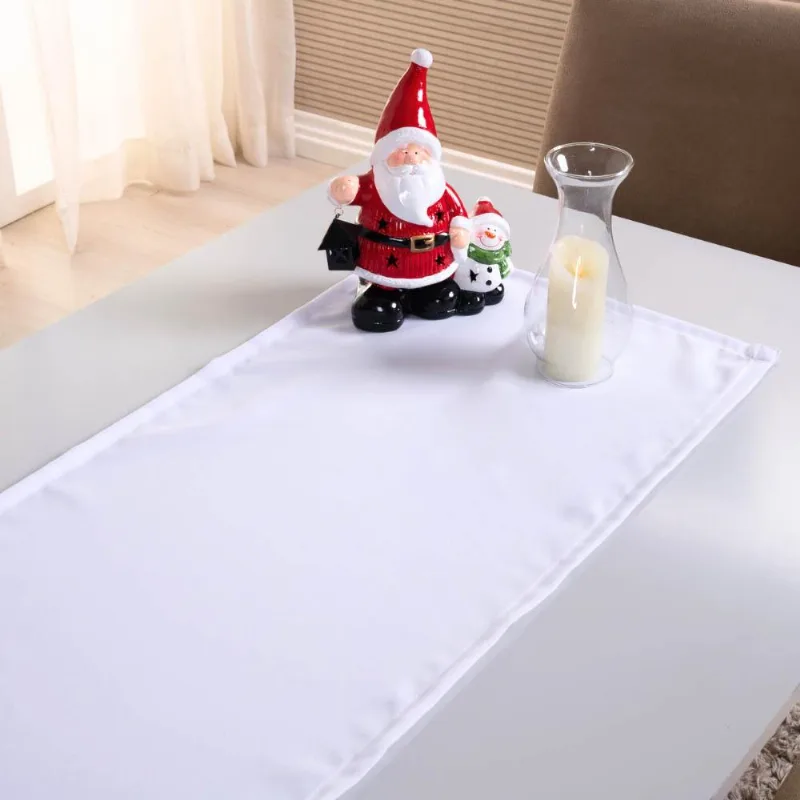 Caminho De Mesa Basic Liso 1 Peça 1,30m X 40cm Decorativo Tecido Oxford - Branco