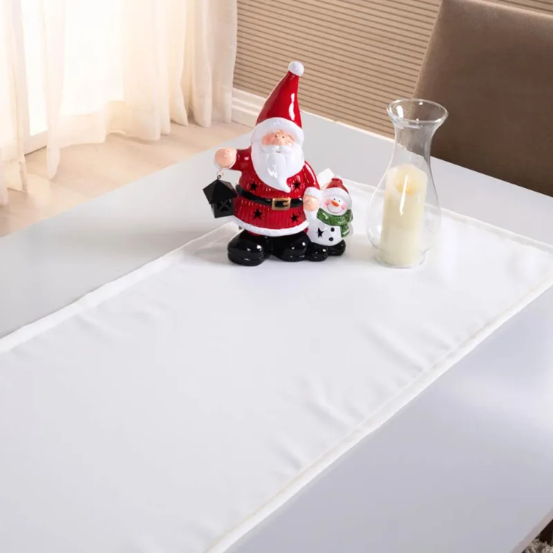Caminho De Mesa Basic Liso 1 Peça 1,30m X 40cm Decorativo Tecido Oxford - Palha