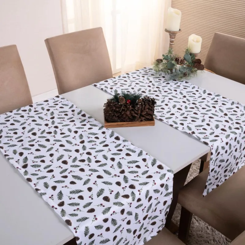 Caminho De Mesa Estampa Digital 1 Natal 1 Peça 1,30M X 40Cm - Não Disponível