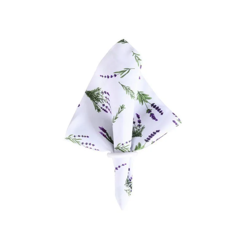 Kit 2 Guardanapos De Tecido Estampado Allegra 2 Peças 35cm X 35cm 100% Poliéster - Lavanda