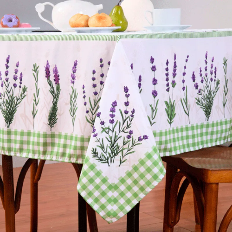 Toalha de Mesa Estampada Allegra 6 Lugares 100% Pol. Lavanda - Home Fernandes
