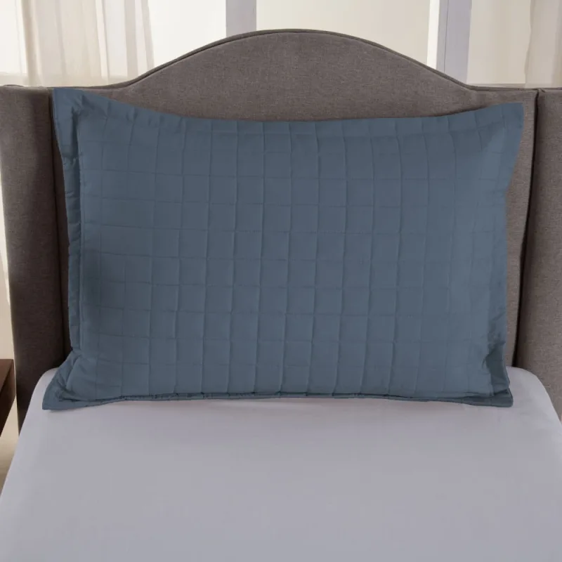 Porta Travesseiro Matelado Copacabana Micropercal Azul - Home Fernandes - Cama, Mesa E Banho
