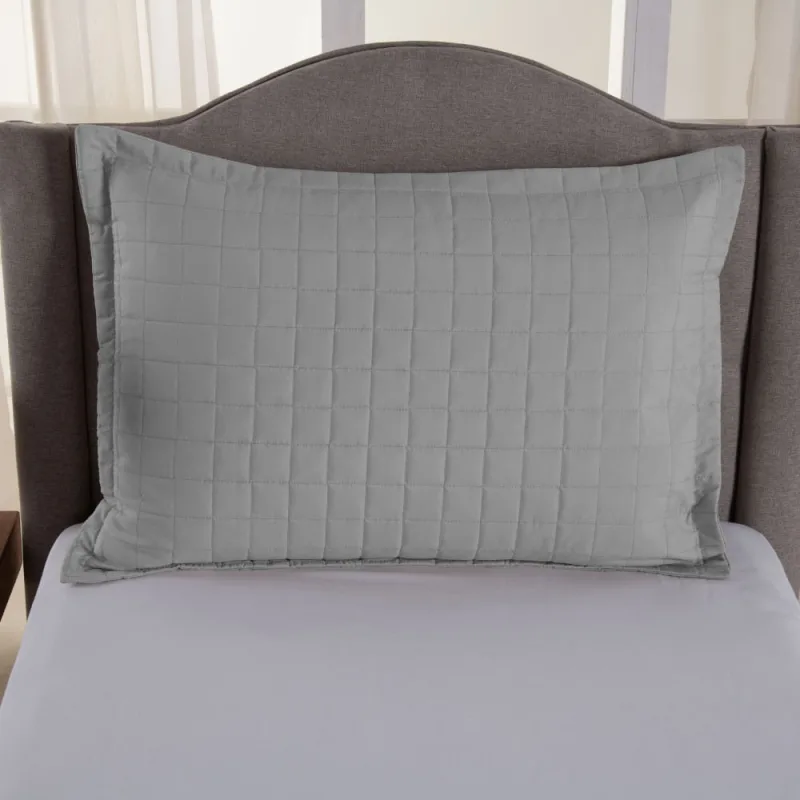 Porta Travesseiro Matelado Copacabana Micropercal Cinza - Home Fernandes