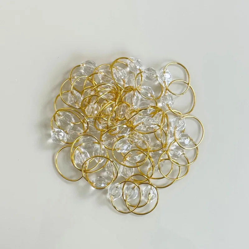 Kit 50 Anéis Para Guardanapos 4cm x 3cm Cristalino Argola Metal Mesa Posta - Dourado - Clara luz decora - Música E Shows
