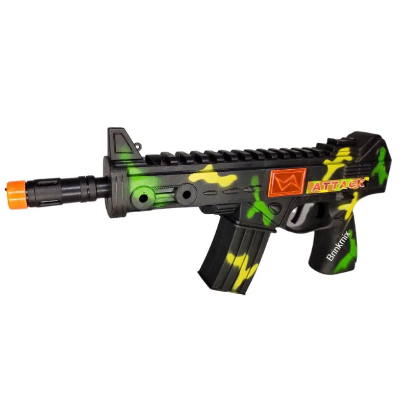 Arminha Brinquedo Metralhadora Attack Combate Faz Faísca Interna 32CM