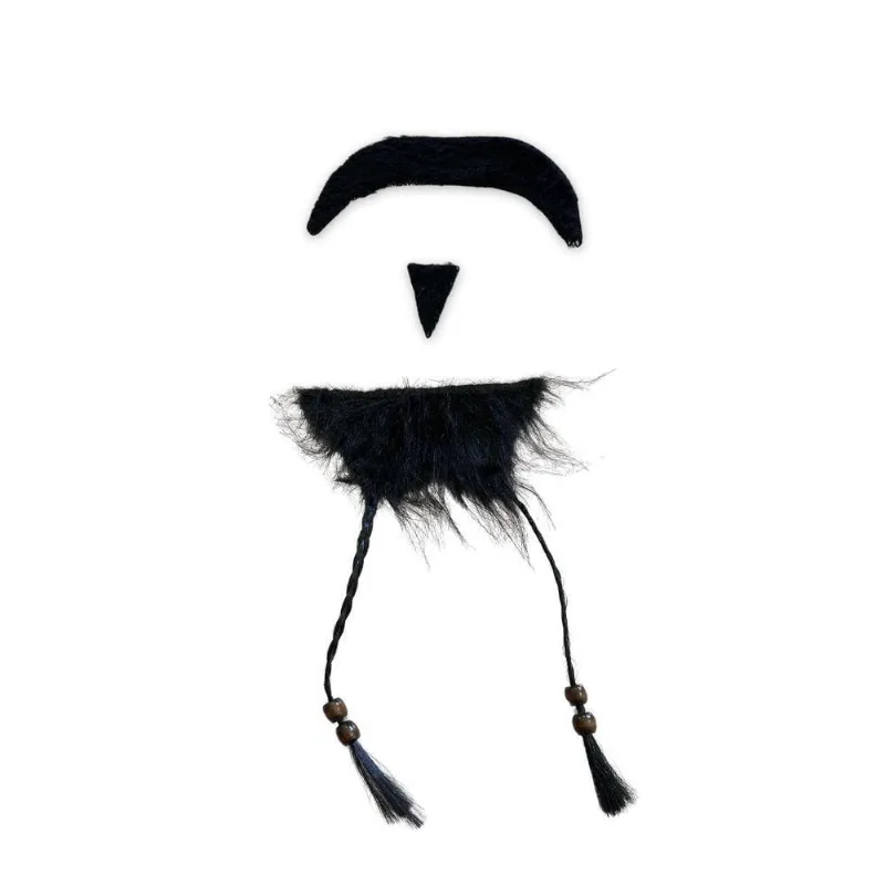 Barba E Bigode De Pirata Com Tranças Caribe
