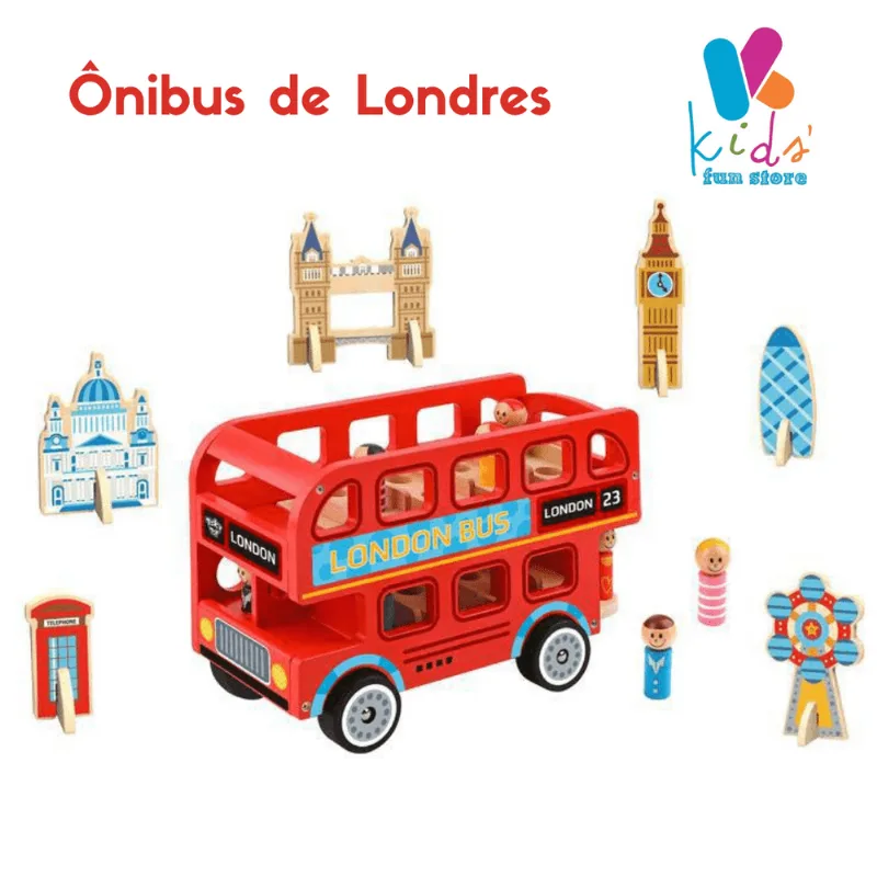 Ônibus de Londres - Criativo Educativo Tooky Toy Ônibus de Londres | Criativo Educativo Tooky Toy