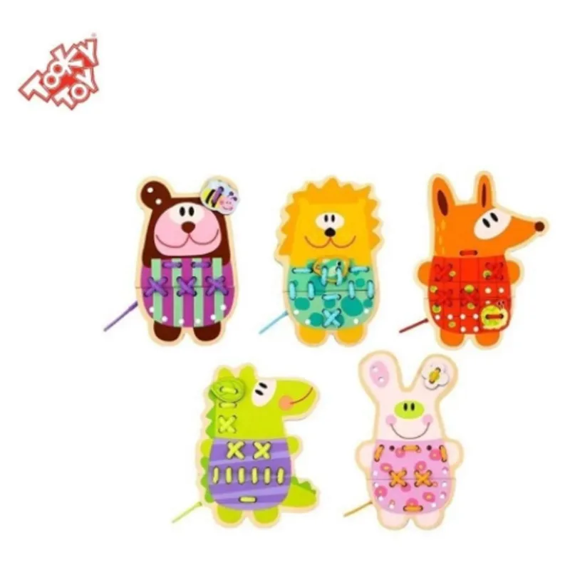 Alinhavo 5 em 1 - Animais Brinquedo Pedagógico Tooky toy