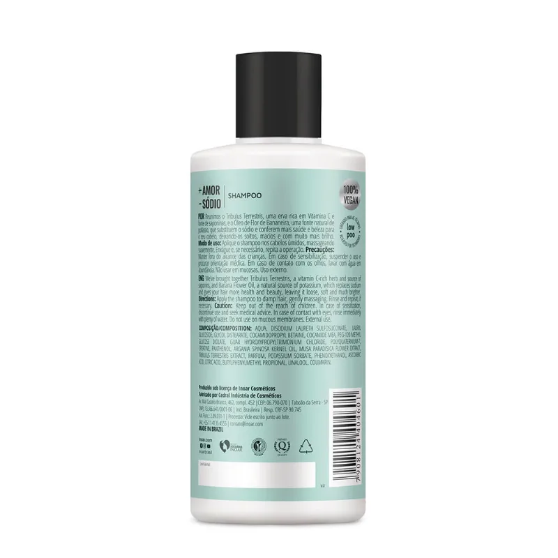 Shapoo Inoar Mais Amor Menos Sódio 400ml