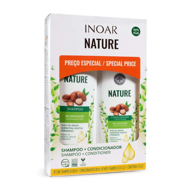Shampoo e Condicionador Inoar Nature Reconstrução Shampoo e Condicionador Inoar Nature