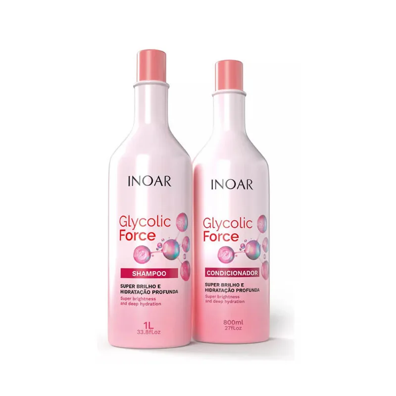 Kit Inoar Glycolic Force Shampoo 1L + Condicionador 800ml Kit Inoar Sh+Cond Glycolic Force