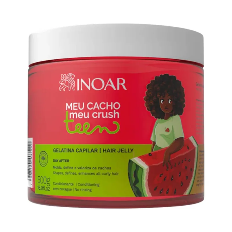 Gelatina Inoar Meu Cacho Meu Crush Teen Melancia 500g Gelatina Inoar 500g Meu Cach.Meu Crus.Teen Melancia