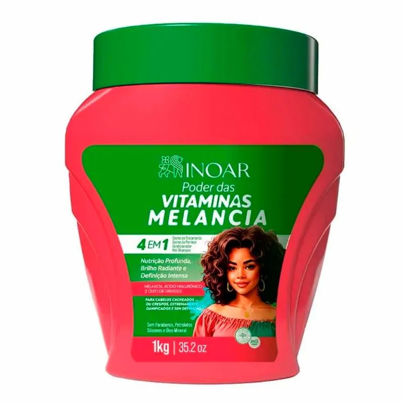 Creme de Tratamento Inoar 4 em 1 Poder das Vitaminas Melancia 1kg