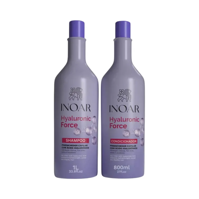 Kit Inoar Shampoo 1L + Condicionador 800ml Hyaluronic Force Kit Inoar Sh+Cond Hyaluronic Force