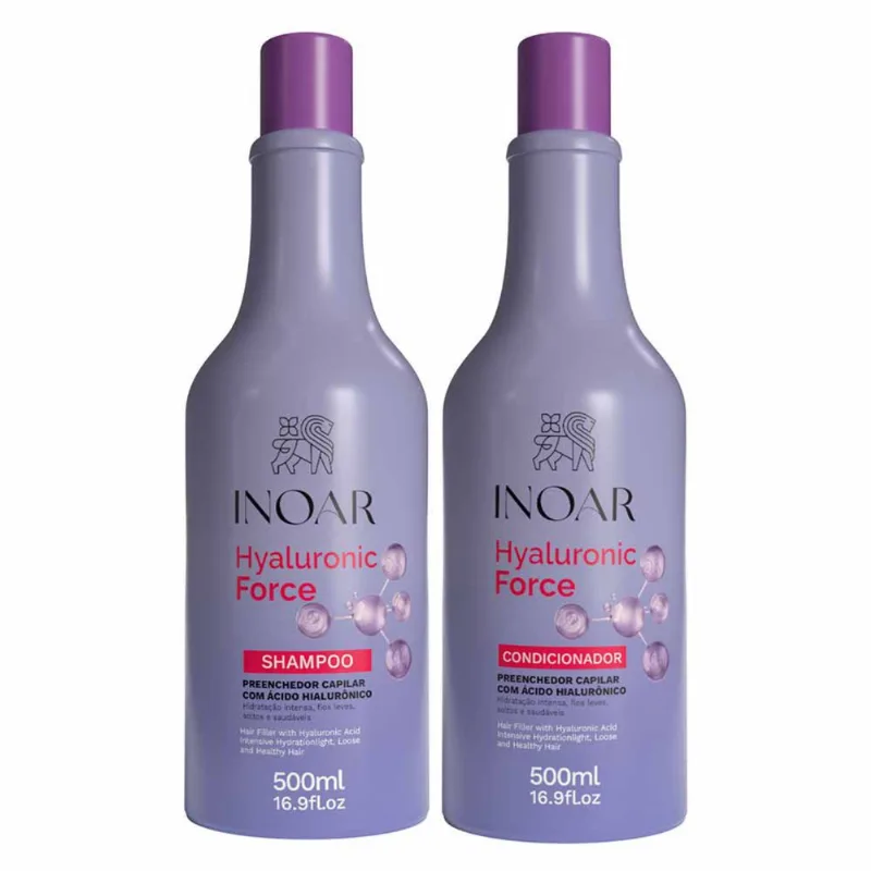 Kit Inoar Hyaluronic Force Shampoo 500ml + Condicionador 500ml