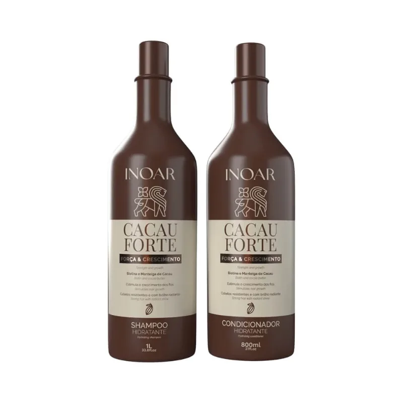 Kit Inoar Shampoo 1L + Condicionador 800ml Cacau Forte Kit Inoar Sh+Cond 1,8l Cacau Forte