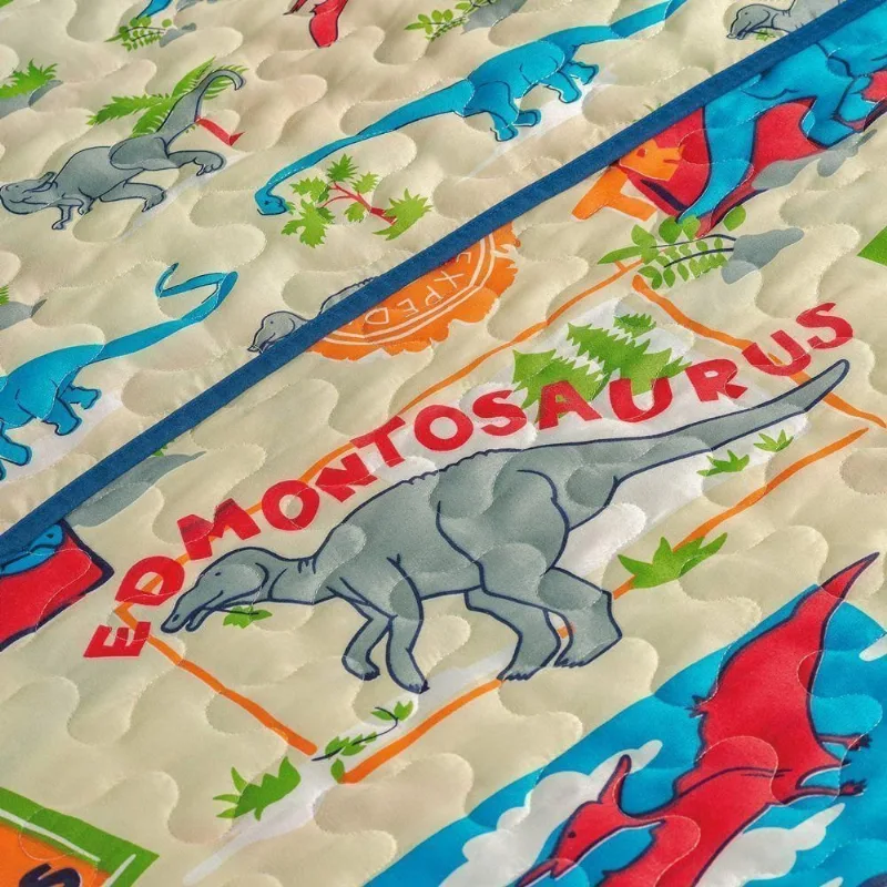 Colcha Cobre Leito Bouti Dupla Face Solteiro Infantil Kids 2 Peças - Dino - Bia Enxovais