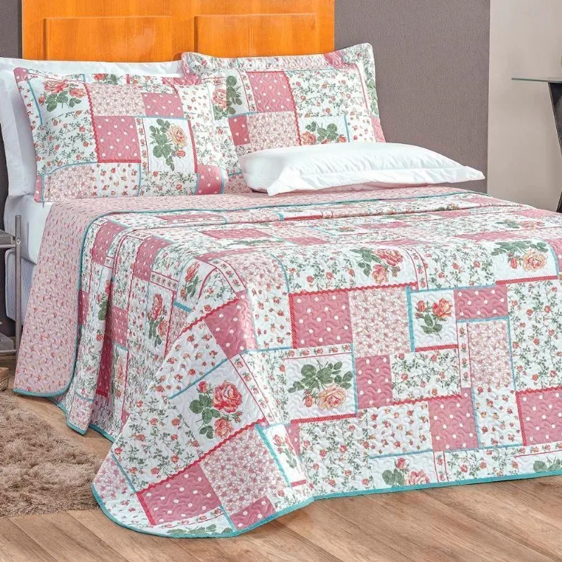 Colcha Estampada Dupla Face Bouti King 03 Peças - Lidian