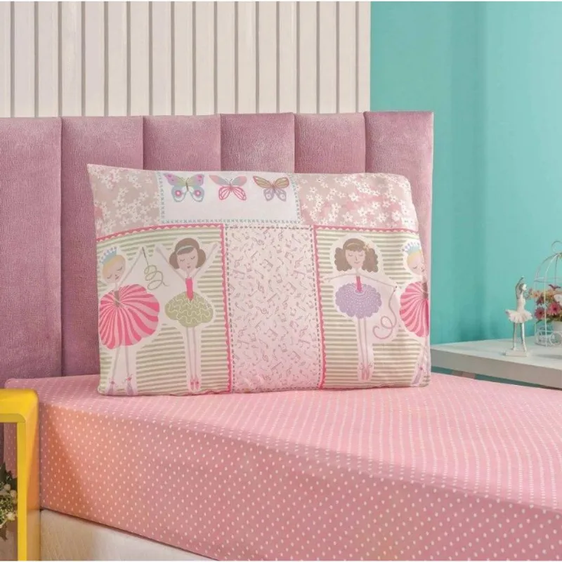Jogo De Cama Lençol Bouti Infantil Kids Solteiro 02 Peças - Ballet - Bia Enxovais