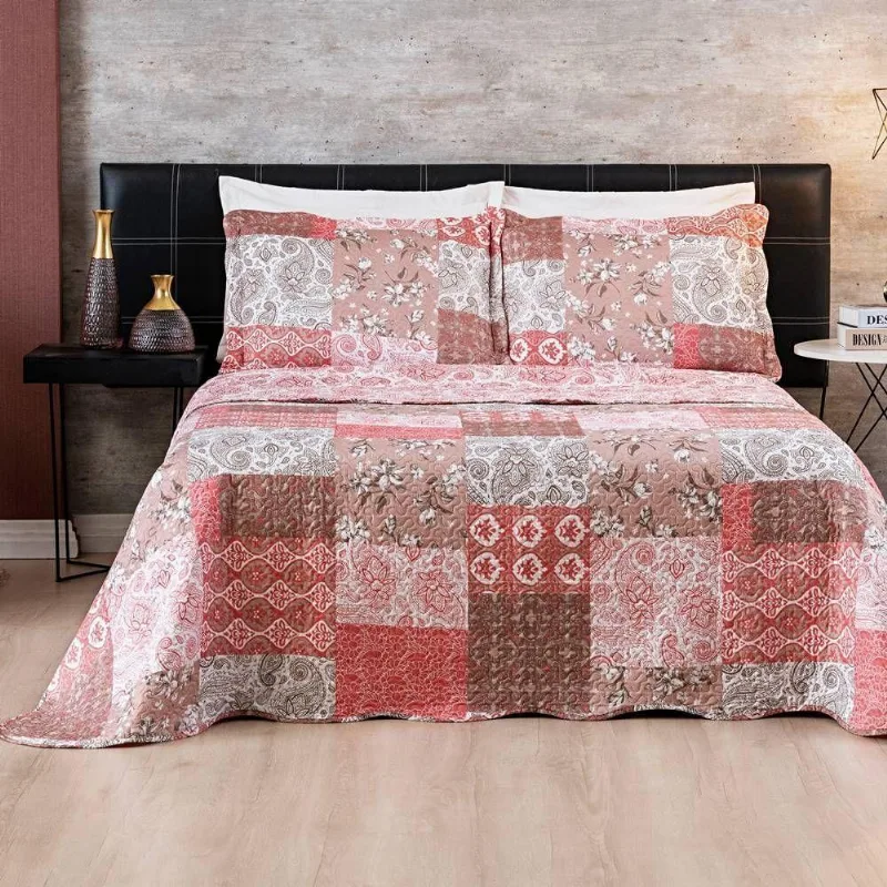 Colcha Estampada Dupla Face Bouti Queen 03 Peças - Báltika