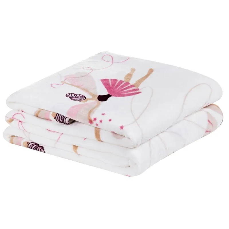 Manta Flannel Estampada Infantil Bouti Kids Solteiro - Bailarina - Qualidade Impecável! - Bia Enxovais