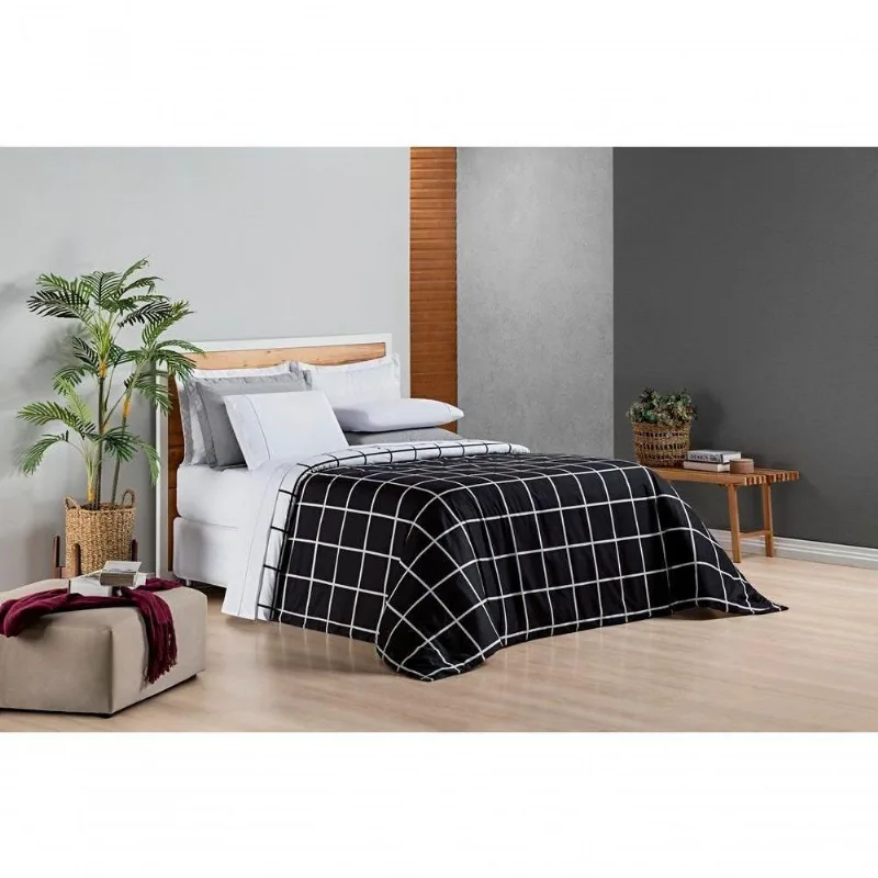 Duvet Capa Para Edredom 200 Fios Austin King 01 Peça - Preto