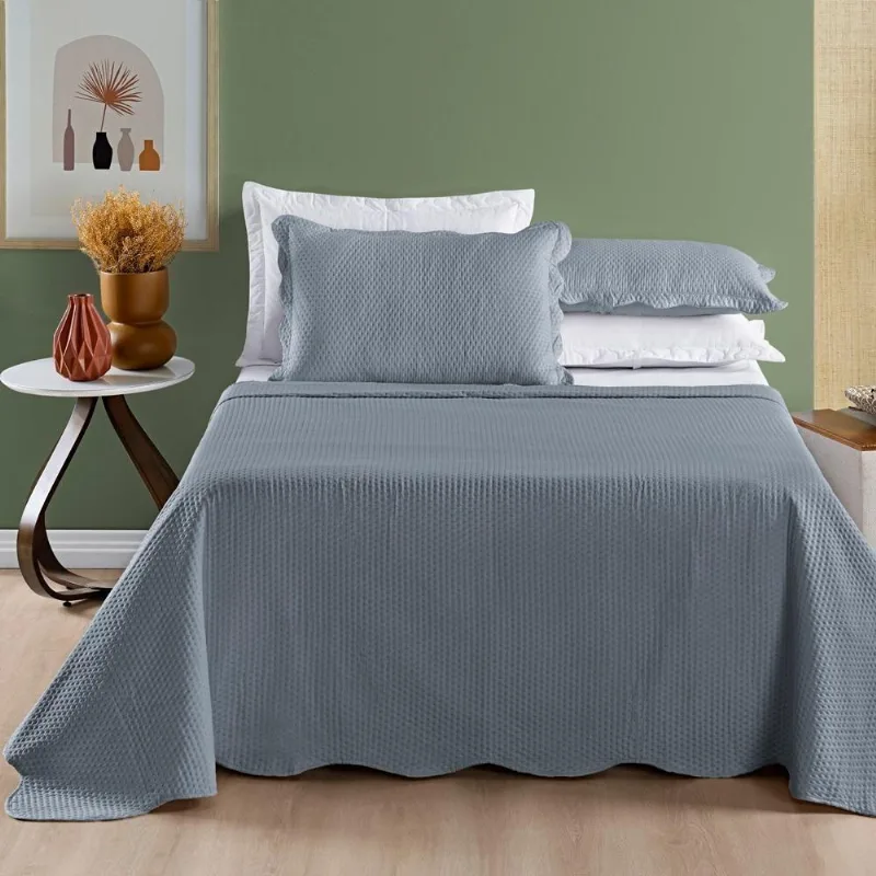 Colcha Bouti Ally King 03 Peças - Cinza