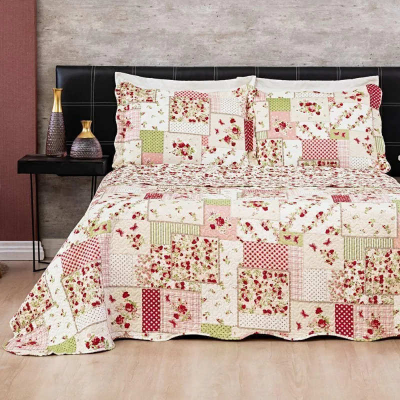 Colcha Estampada Dupla Face Bouti Solteiro 02 Peças - Fioretto