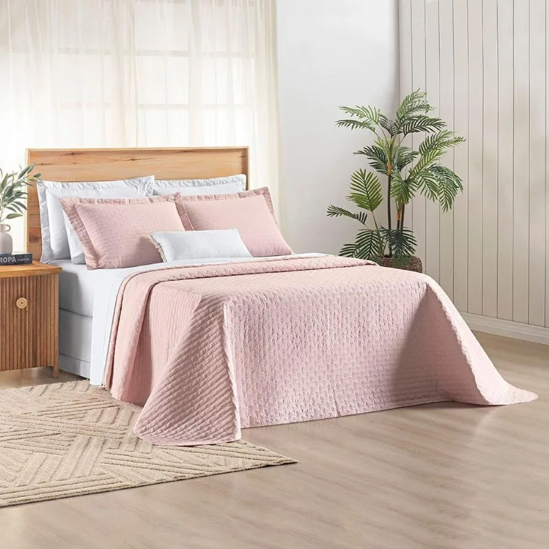 Cobre Leito Verity Queen 03 Peças - Estilo na cor Rosa