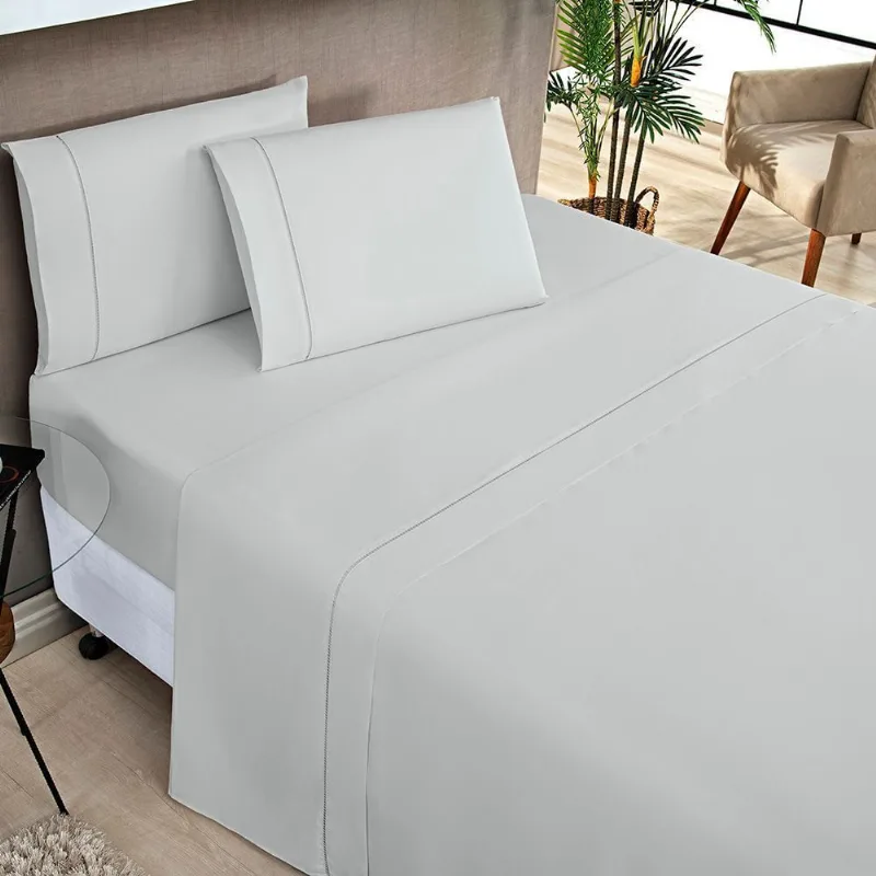 Jogo de Cama Elegance Casal Padrão 04 Peças - Cinza