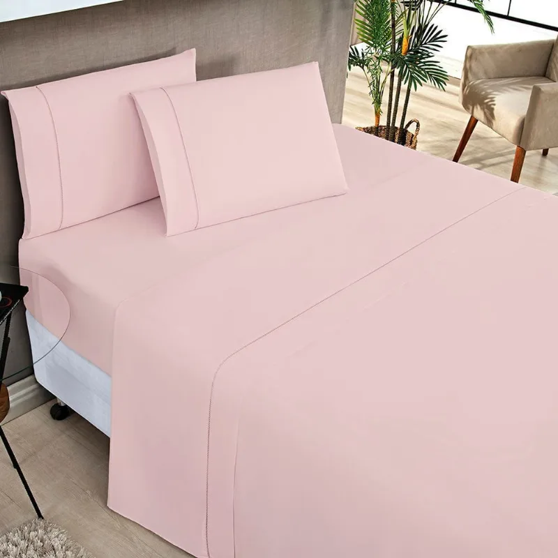 Jogo de Cama Elegance Queen 04 Peças - Rosa