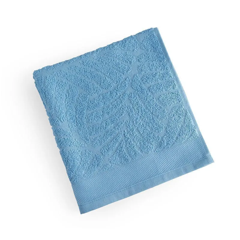Toalha De Rosto Native Fio Penteado Jacquard Folhas 01 Peça 100% Algodão - Oceano - Bia Enxovais