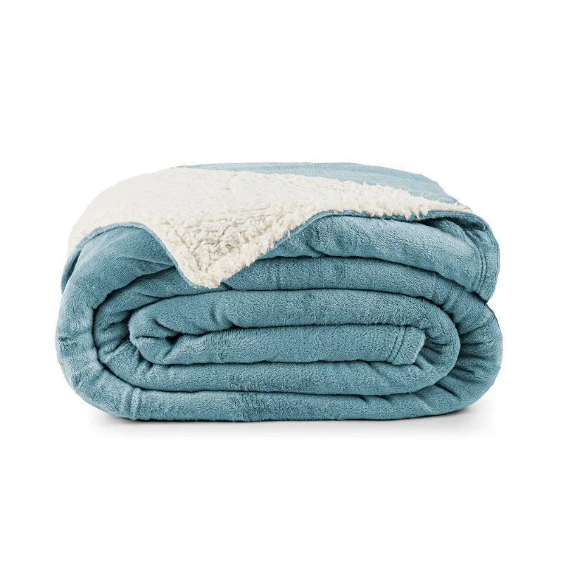 Cobertor Alaska King 2,60m X 2,40m 100% Poliéster Sherpa Quartzo Azul Bia Enxovais