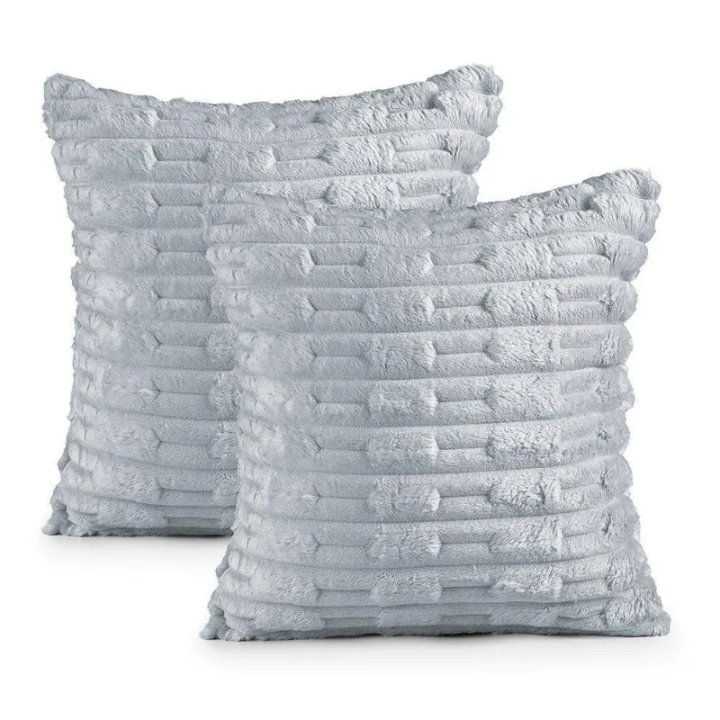 Kit 02 Capas De Almofadas Polar 45cm X 45cm 100% Poliéster - Platina