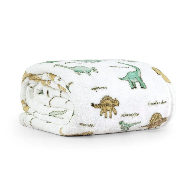 Manta Estampada Infantil Tutti Kids Solteiro 01 Peça 100% Poliéster - Dino Word