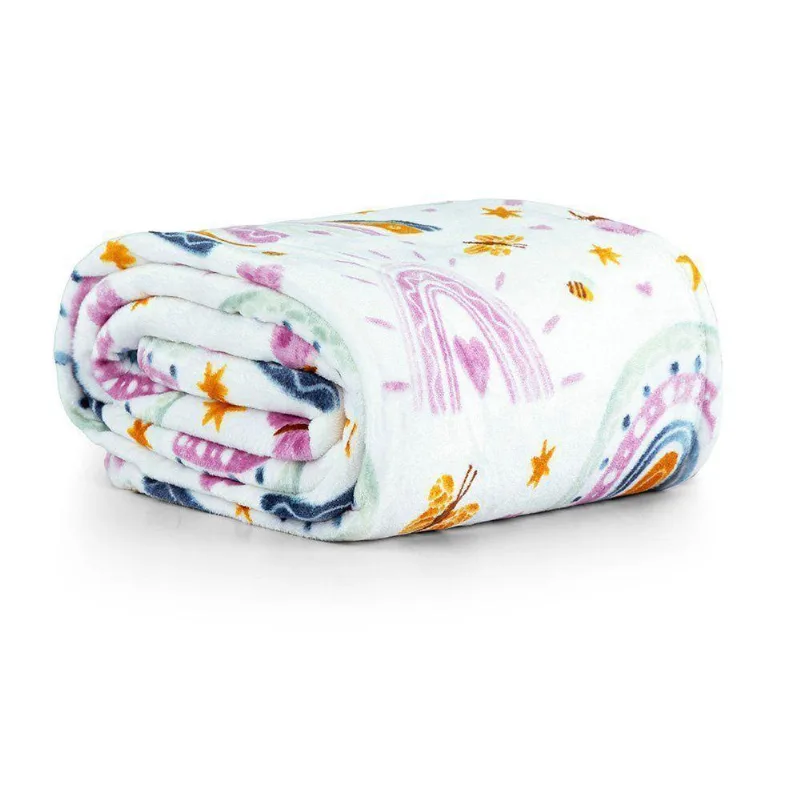 Manta Estampada Infantil Tutti Kids Solteiro 01 Peça 100% Poliéster - Rainbow