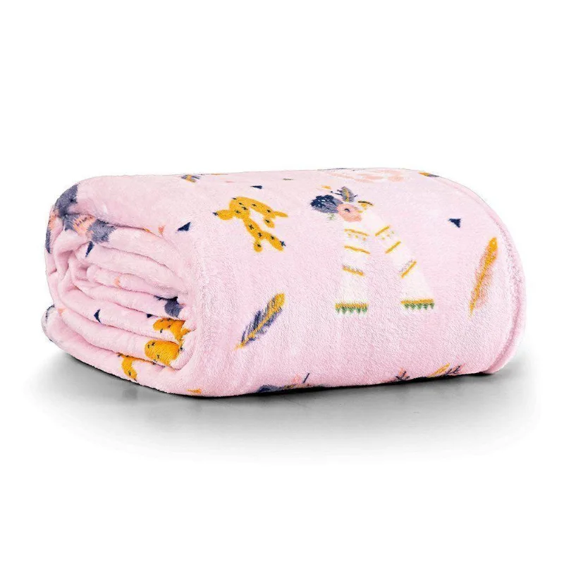 Manta Estampada Infantil Tutti Kids Solteiro 01 Peça 100% Poliéster - Foxy
