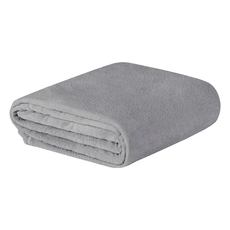 Manta Everest Queen 100% Poliéster Microfibra Toque Macio Cinza Bia Enxovais