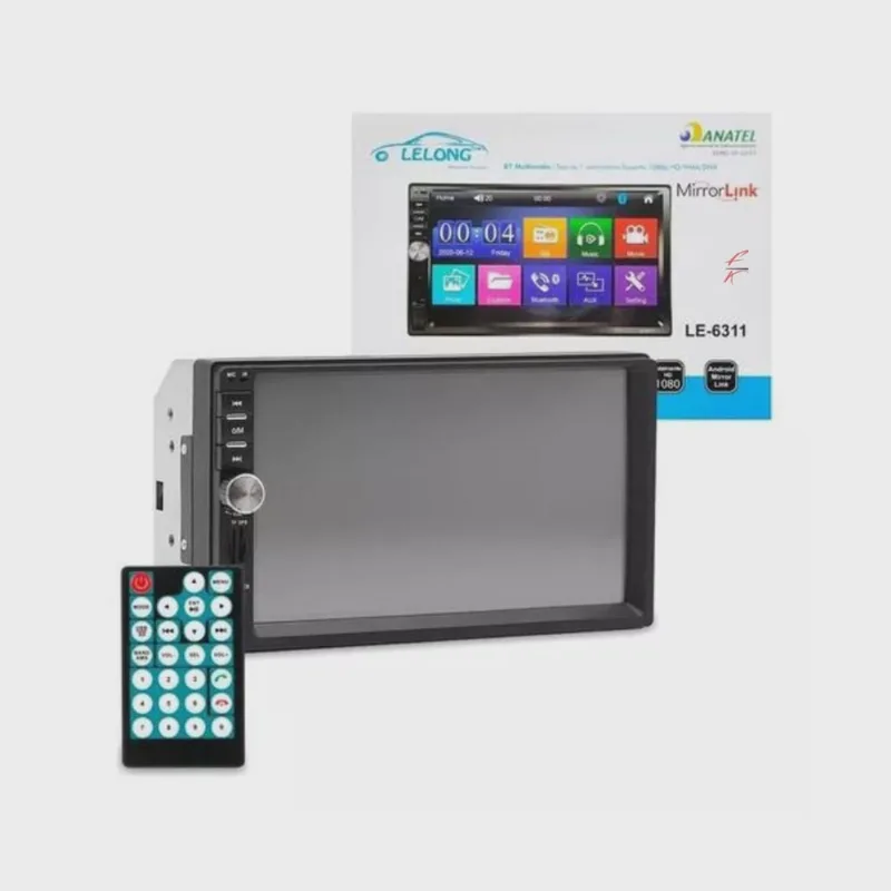 Central Multimídia Bluetooth Mp5 Dvd Usb Fm 7 Polegadas Le-6311