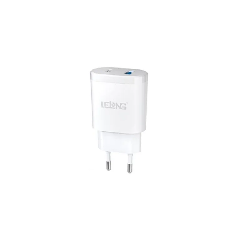 Fonte Duas Entradas Carregador Tipo C E Usb Lelong Le-283