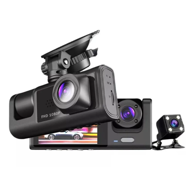 Câmera Monitor Veicular Dupla Frontal e Interna Para Uber Full Hd 1080p - Lelong