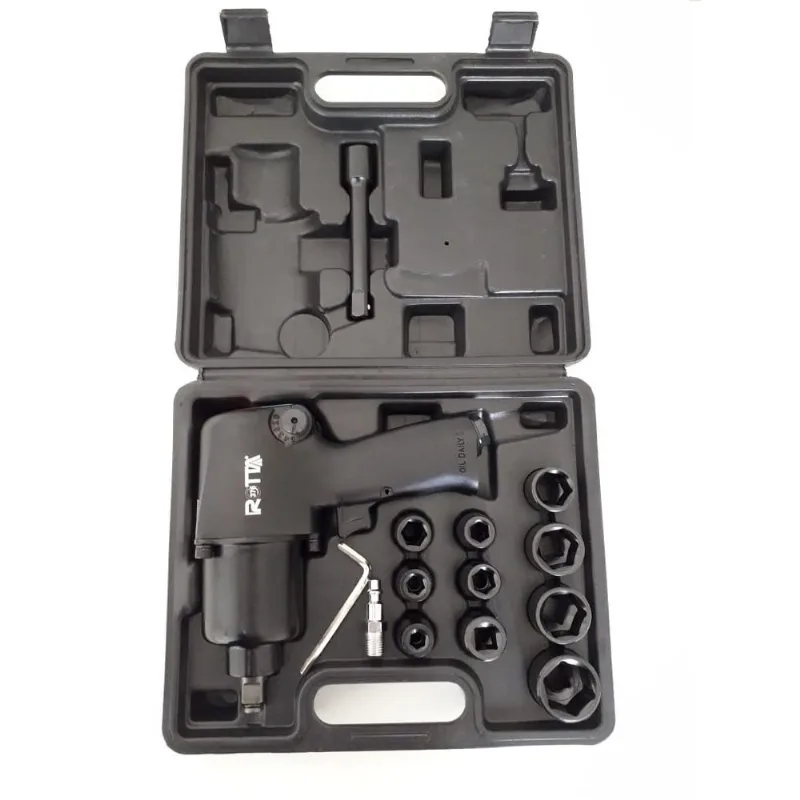 Chave Impacto Pneumática 1/2 66kg Torque - Kit Soquete