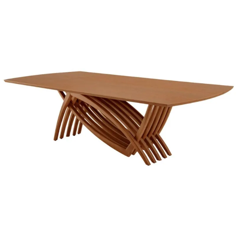 Mesa Para Sala De Jantar Vênus Moderna Mobília Cinamomo Imbuia - Moderna - Cama, Mesa E Banho
