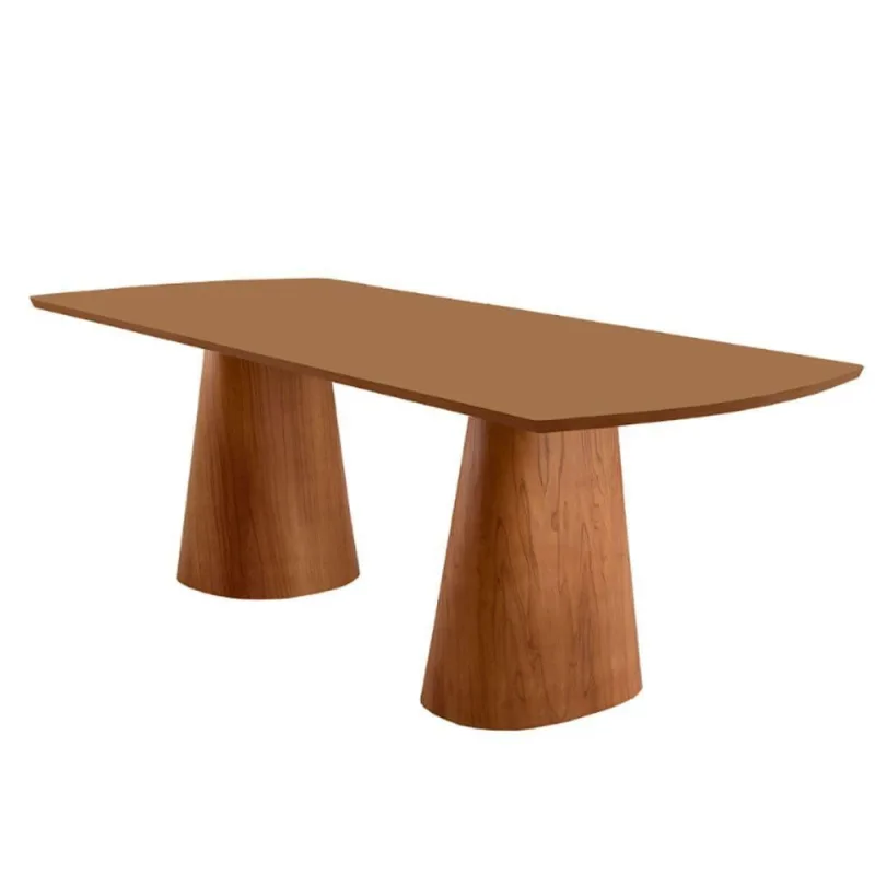 Mesa Para Sala De Jantar Noronha Moderna Mobília Cinamomo Imbuia - Moderna
