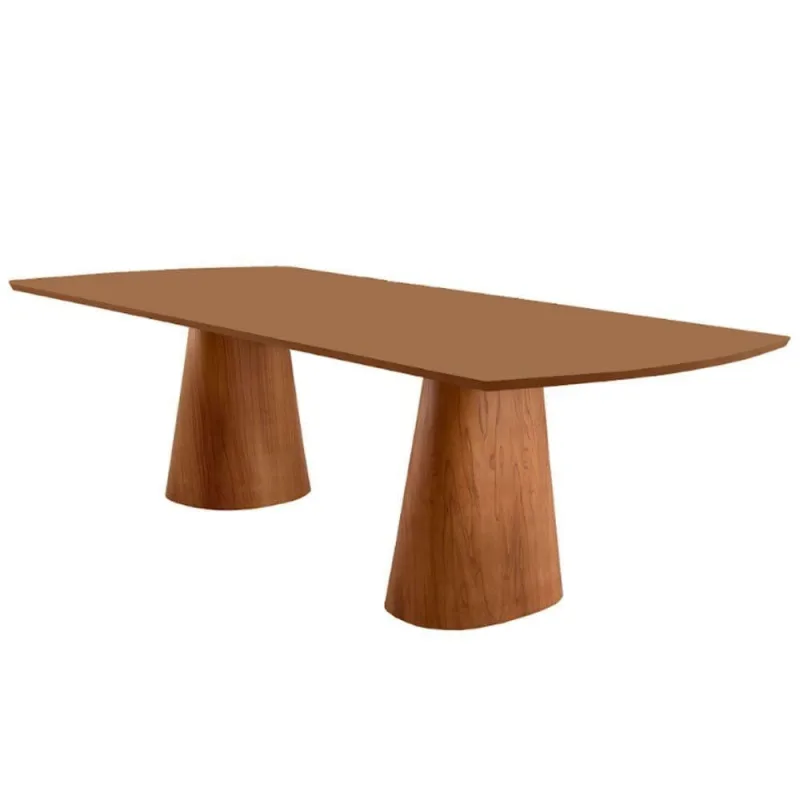 Mesa Para Sala De Jantar Noronha Moderna Mobília Cinamomo Imbuia - Moderna